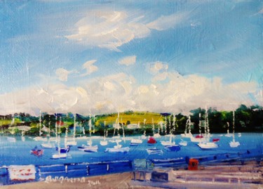Painting titled "Falmouth UK, Harbou…" by Bill O'Brien, Original Artwork, Oil