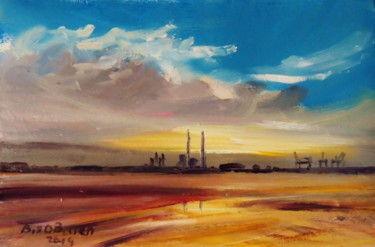 Painting titled "Dollymount Winter E…" by Bill O'Brien, Original Artwork, Oil