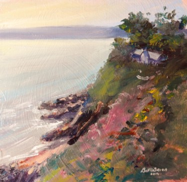 Painting titled "Howth Cliff Morning…" by Bill O'Brien, Original Artwork, Oil