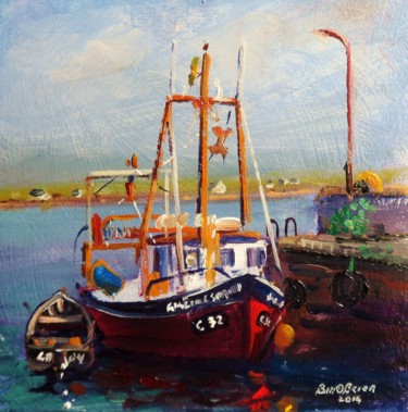 Peinture intitulée "Roundstone Harbour…" par Bill O'Brien, Œuvre d'art originale, Huile
