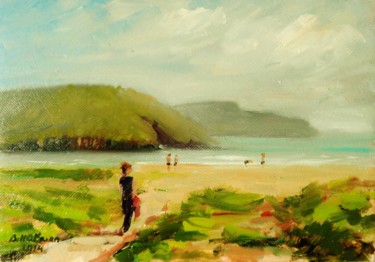 Peinture intitulée "Keel Beach Achill C…" par Bill O'Brien, Œuvre d'art originale, Huile