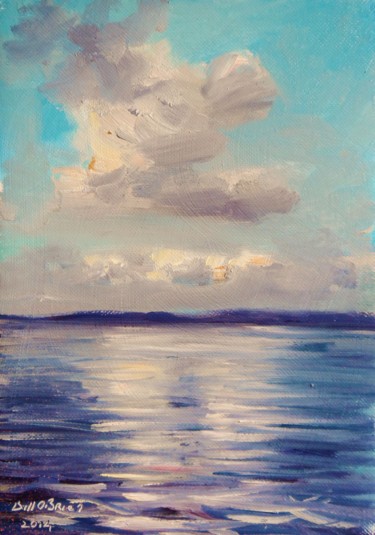 Peinture intitulée "Clouds over Lough R…" par Bill O'Brien, Œuvre d'art originale, Huile