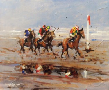 Painting titled "Laytown Races, Mud…" by Bill O'Brien, Original Artwork, Acrylic