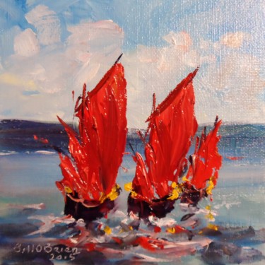 Pittura intitolato "Galway, Three Hooke…" da Bill O'Brien, Opera d'arte originale, Olio
