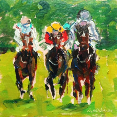 Painting titled "Horse Racing, The C…" by Bill O'Brien, Original Artwork, Oil