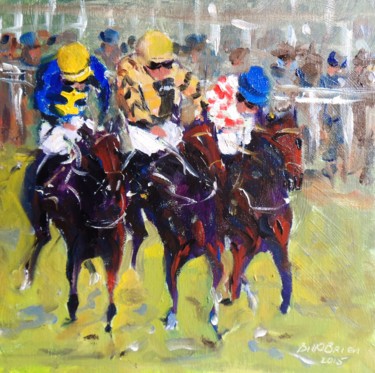 Painting titled "Horse Racing, Gone…" by Bill O'Brien, Original Artwork, Oil