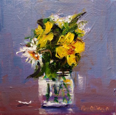 Painting titled "Buttercup and Daisy" by Bill O'Brien, Original Artwork, Oil