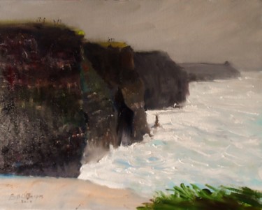 Painting titled "Cliffs of Moher, St…" by Bill O'Brien, Original Artwork, Oil