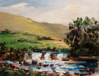 Painting titled "Aasleagh falls Conn…" by Bill O'Brien, Original Artwork, Oil