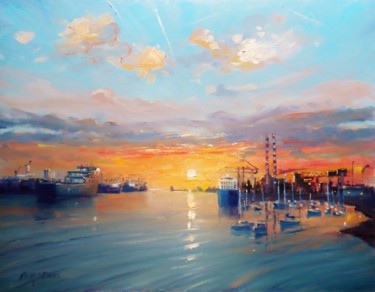 Painting titled "Dublin Port Commiss…" by Bill O'Brien, Original Artwork, Oil