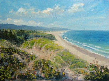 Painting titled "Brittas Bay" by Bill O'Brien, Original Artwork, Oil