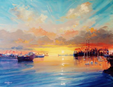 Painting titled "Dublin Port 2016" by Bill O'Brien, Original Artwork, Oil