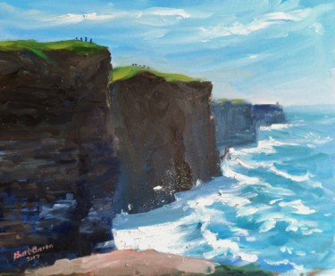 Painting titled "Cliffs of Moher Wil…" by Bill O'Brien, Original Artwork, Oil