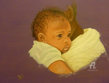Pintura titulada "Mon bébé" por Bilwouti, Obra de arte original, Acrílico