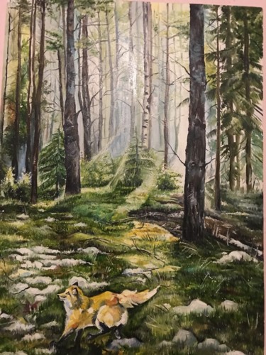 Картина под названием "Весенний лес" - Лилия Билык, Подлинное произведение искусства