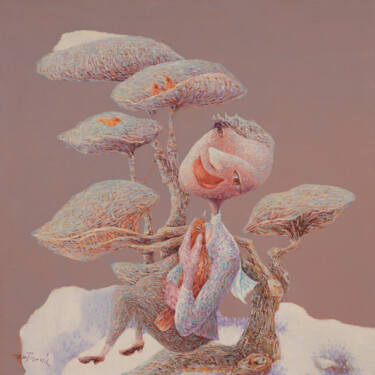 Ζωγραφική με τίτλο "SLOW DOWN III" από Bin Xu, Αυθεντικά έργα τέχνης, Λάδι Τοποθετήθηκε στο Ξύλινο φορείο σκελετό