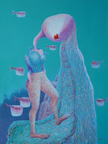 Картина под названием "YOUR ERA I" - Bin Xu, Подлинное произведение искусства, Масло Установлен на Деревянная рама для носил…