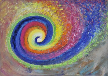 Malerei mit dem Titel "Galaxie" von Bina Sommer, Original-Kunstwerk, Öl Auf Keilrahmen aus Holz montiert