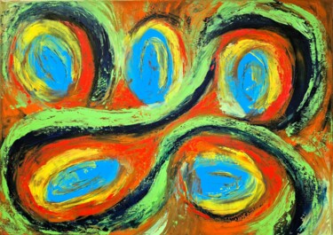 Картина под названием "Schmetterling" - Bina Sommer, Подлинное произведение искусства, Масло Установлен на Деревянная рама д…