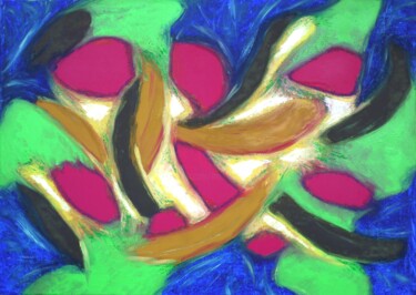 Картина под названием "Früchte" - Bina Sommer, Подлинное произведение искусства, Масло Установлен на Деревянная рама для нос…