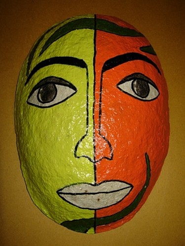 Sculpture titled "Decorative Mask" by Binay Singh Shandilya, Original Artwork