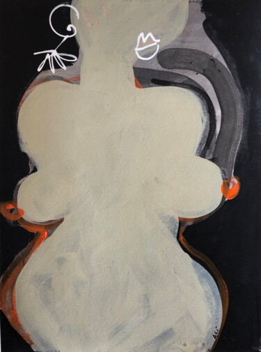 Painting titled "Nude 3" by Ellie Ali, Original Artwork, Acrylic