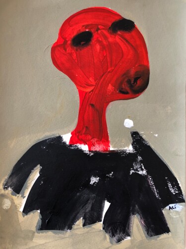 Peinture intitulée "Red" par Ellie Ali, Œuvre d'art originale, Acrylique