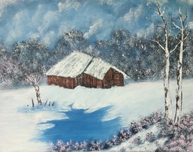 Painting titled "Wonders of Snow" by Bindiya Goyal, Original Artwork, Acrylic