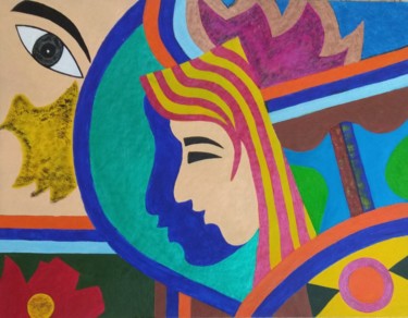 Malerei mit dem Titel "Symbol of love" von Bindiya Goyal, Original-Kunstwerk, Acryl