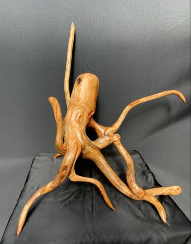 Sculpture titled "La sagesse de la pi…" by Sabine Canton, Original Artwork, Wood