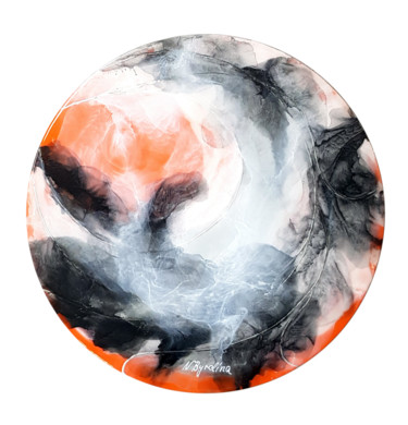 Картина под названием "Невесомость: Волна…" - Наталья Бырдина, Подлинное произведение искусства, Чернила
