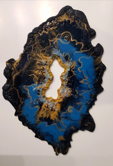 Painting titled "Галактика" by Natalia Byrdina, Original Artwork, Resin