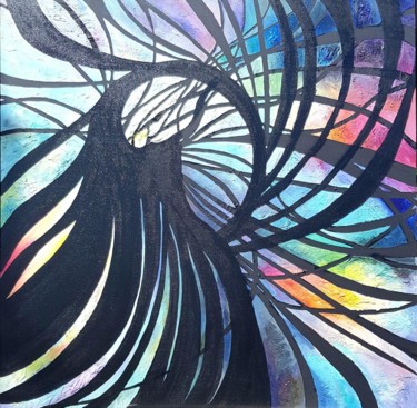 Картина под названием "Transformation: fla…" - Наталья Бырдина, Подлинное произведение искусства, Акрил Установлен на Деревя…