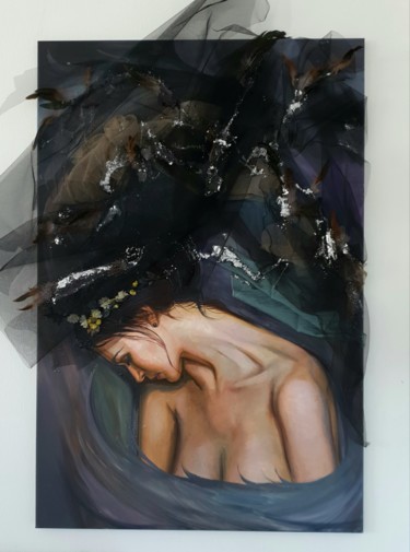 Картина под названием "Голос кожи" - Наталья Бырдина, Подлинное произведение искусства, Масло Установлен на Деревянная рама…