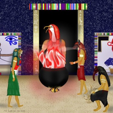 Egyptian Deities Watching Over Us 10x8 cm ©2011 by Birdman
