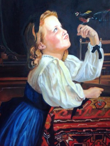 Pintura intitulada "Kopie nach Bouguere…" por Birger Dicke, Obras de arte originais
