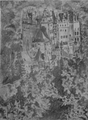 Dessin intitulée "Burg Eltz" par Birger Dicke, Œuvre d'art originale, Autre