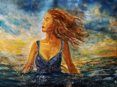 Pintura intitulada "Invincible Summer" por Birgit Weisenburger, Obras de arte originais, Guache