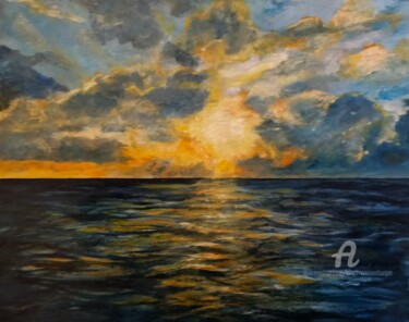Malerei mit dem Titel "Sonne über der Osts…" von Birgit Weisenburger, Original-Kunstwerk, Acryl