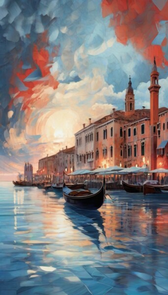 Arte digital titulada "Venice Nights" por Birgit Wichmann, Obra de arte original, Imagen generada por IA