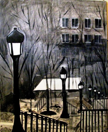Malerei mit dem Titel "montmartre.jpg" von Birgitt Negro, Original-Kunstwerk