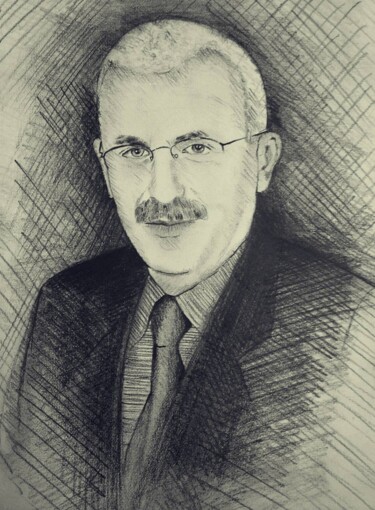 Zeichnungen mit dem Titel "a teacher" von Birsen Yıldırım, Original-Kunstwerk, Kohle