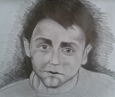 Drawing titled "a child" by Birsen Yıldırım, Original Artwork, Charcoal