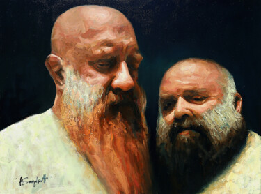 Painting titled "Ed and Jeff" by Alexei Biryukoff, Original Artwork, Oil