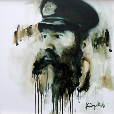 Painting titled "At The Helm" by Alexei Biryukoff, Original Artwork, Oil