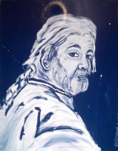 Painting titled "Pintor João Mendão" by Fernanda Biscaya, Original Artwork, Acrylic