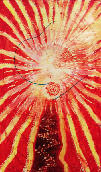 Ζωγραφική με τίτλο "Sonne" από Helmut Bischof, Αυθεντικά έργα τέχνης, Κερί