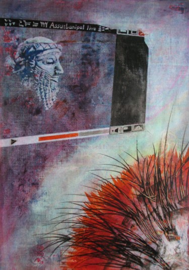Pittura intitolato "Assurbanipal live" da Helmut Bischof, Opera d'arte originale, Cera