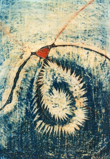 Malerei mit dem Titel "Herzbild" von Helmut Bischof, Original-Kunstwerk, Wachs