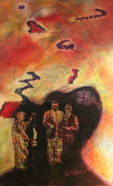 Malerei mit dem Titel "Kanzlei Hilbert" von Helmut Bischof, Original-Kunstwerk, Wachs